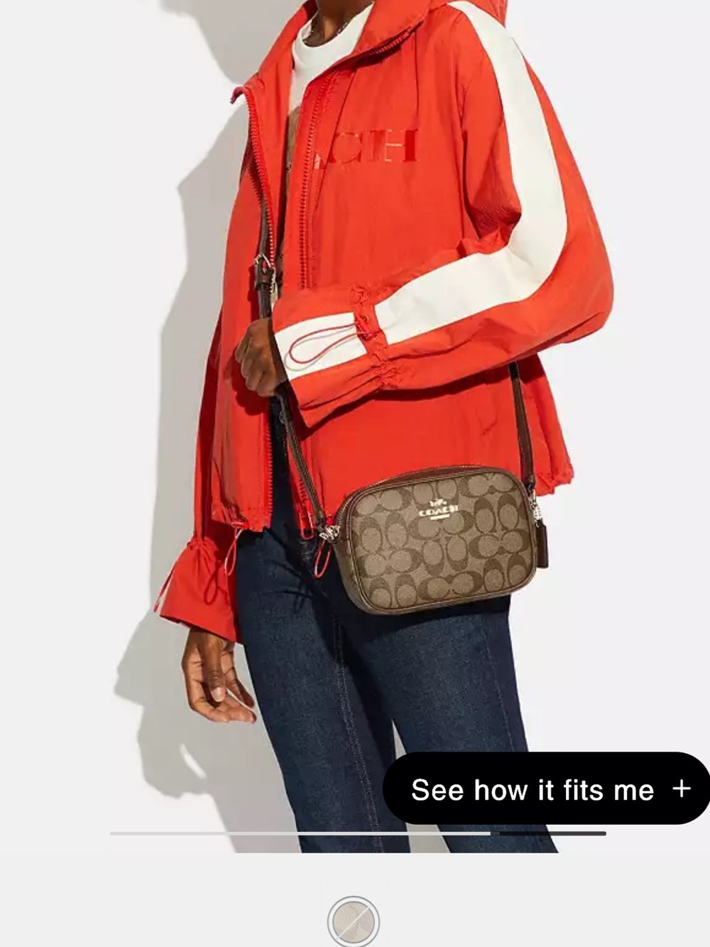 Coach Mini Jamie Camera Bag In Signature Canvas/White accents and patches - Picture 12 of 12